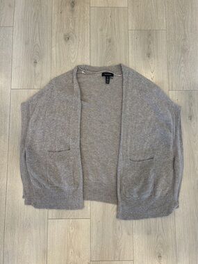 Halogen Open-Front Pocket  100% cashmere Cardigan - Light Taupe